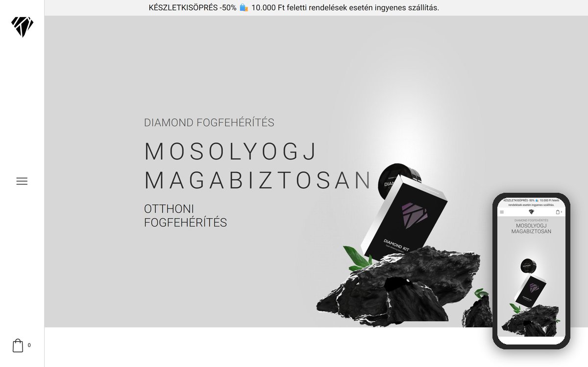 Diamond Fogfehérítés weboldal – referencia