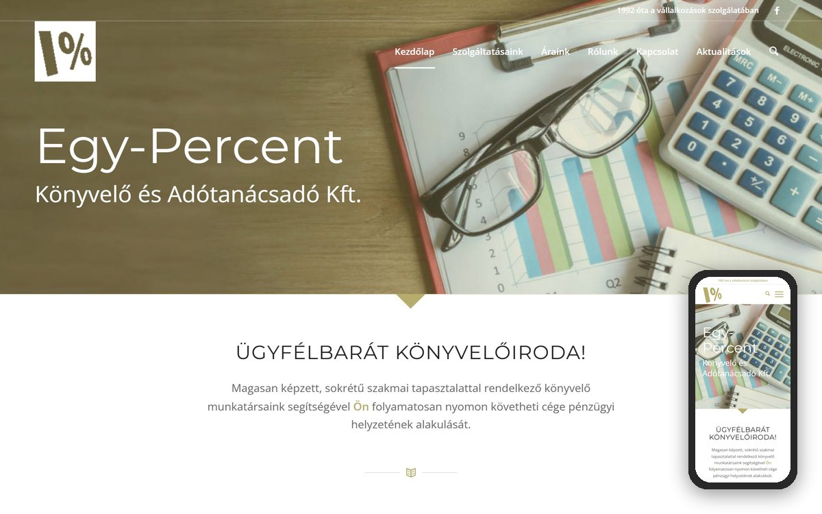Egy-Percent Kft. weboldal – referencia