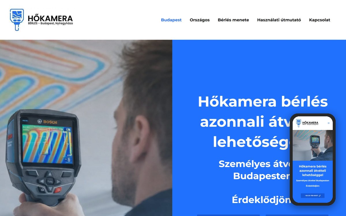 Hőkamera Bérlés weboldal – referencia