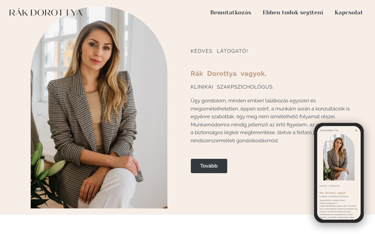 Rák Dorottya weboldal – referencia